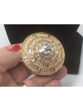 St. John Solid Perfume Compact Purse Box Vintage 2”